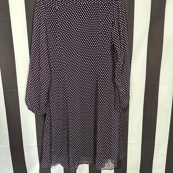 LIVERPOOL Polka Dot Dress Purple and White Puff Sleeve Fit & Flare Women's 6 - Picture 3 of 5